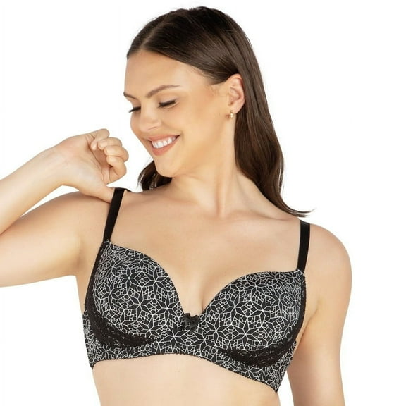 PARFAIT Women's Casey Plunge Molded T-Shirt Bra - Mosaic Black - 34I