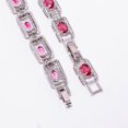 thumbnail image 6 of Pink Rubellite Tourmaline, CZ 925 Sterling Silver Adjustable Tennis Bracelet 7-8" B516, Tourmaline Bracelet, Pink Bracelet, Oval Bracelet, 6 of 6