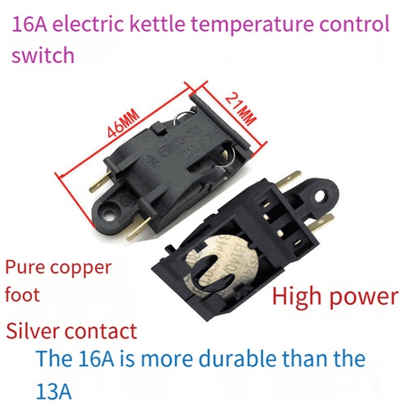 10 Pcs Electric Kettle Steam Pressure Jump Switch 16A Kettle Power Switch Thermostat Temperature Control Kettles Switch