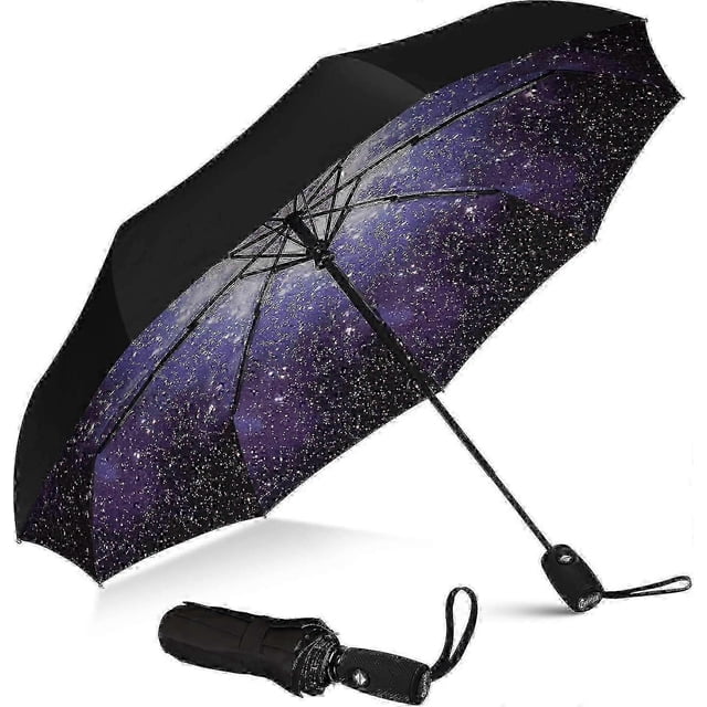 Strong Folding Umbrella for Rain Wind Resistant Backpack Size Men Women