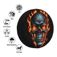 thumbnail image 4 of Fuzoiu Flame Metal Skull Print Universal Spare Tire Cover with Buckle Strap, Waterproof Wheel Covers for Jeep, Trailer, RV, Truck and All Car-15 inch, 4 of 6