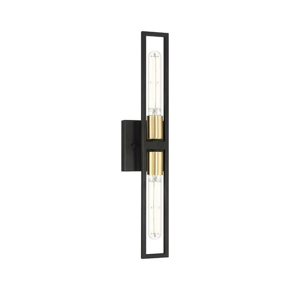 Access Lighting 2 Light LED Wall Scocne in Black with Antique Brushed Brass Color