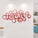 thumbnail image 1 of Xiao Hua 24 pegatinas de espejo circulares para pared, pegatinas acrílicas, 6 tamaños extraíbles, para decorar sala de estar y dormitorio, color rojo., 1 of 5