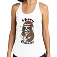 thumbnail image 2 of Merry Slothmas Tank Top Fitted Racerback Women's Large Heather Grey, 2 of 5