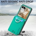 thumbnail image 6 of ELEHOLD Leather Wallet Case for Motorola Razr 2025/2024/ Razr 60 with Card Slot Finger Ring Holder Slim Thin Premium PU Leather Anti-Scratch Shockproof Protective Case for Men Women,Green, 6 of 8
