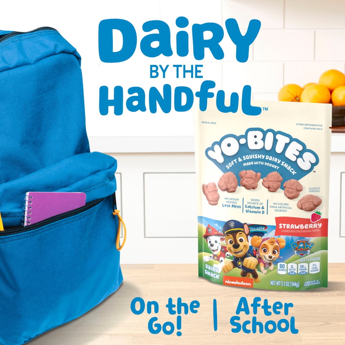 PAW Patrol Strawberry Yo-Bites Dairy Snacks, Made with Yogurt, 5.1 oz Pouch