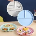thumbnail image 4 of Plat Alimentaire à Trois Compartiments, Micro-Ondes Sûr, Assiette Ronde Réutilisable en PP, Vaisselle pour Adultes, Contrôle des Portions, Compartiments de Régime - Jaune, 4 of 6