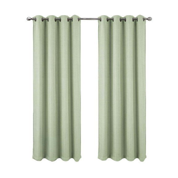 RT Designer Collection Demi Lux Jacquard Blackout Grommet Curtain Panel 52" x 84" Sage