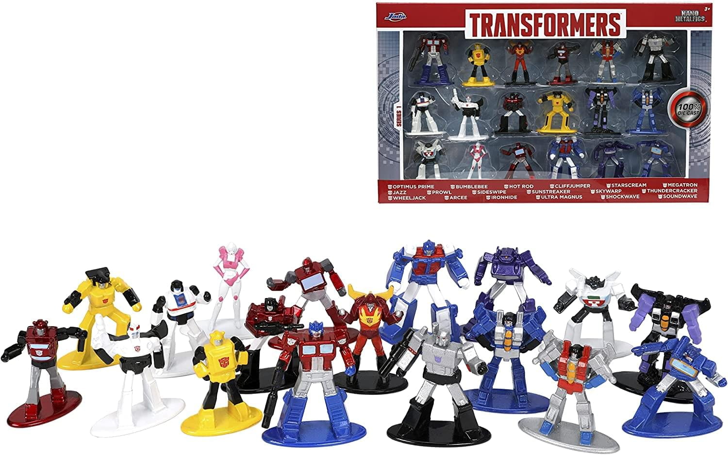 Jada Toys Transformers 18-Pack 1.65" Die-cast Figures, Toys for Kids and Adults, JNF33452
