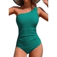 thumbnail image 1 of Traje de baño de una pieza Charmo, festoneado, acanalado, para controlar la barriga, 1 of 9