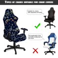thumbnail image 5 of Jiueut Dinosaur Fossils Print Gaming Chair Cover Set of 4, Wear Resistant High Back Computer Chair Cover with Stretchable Band Universal Rotating Chair Protection with Armrest Cover, 5 of 7