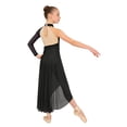 thumbnail image 2 of TTAO Teen Girls Ballet High-Low Skirt Latin Jazz Contemporary Dance Dress Dancing Gymnastics Skirted Leotard Black 16, 2 of 7