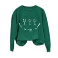 thumbnail image 2 of Womens Sweatshirts Wine Glass Printed Long Sleeved Loose Casual Sweatshirt Army Green M,Sweatshirts Jacket for Women, 2 of 6