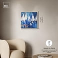 thumbnail image 5 of Sailboats in Blue Canvas Classic Coastal Art by Art Remedy, Silver Frame, 20" x 20", 5 of 7