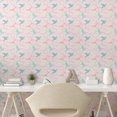thumbnail image 3 of Ambesonne Birds Peel & Stick Wallpaper for Home, Flying Bird Branches Graphic, 13"x72", Pale Rose Pale Seafoam, 3 of 6