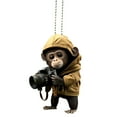 thumbnail image 3 of Binwennn Wooden Bead Christmas Garland Cute Monkey Photographer Acrylic Keychain Multifunctional 2D Charm Car Rearview And Backpack Decoration, 3 of 7