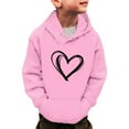 thumbnail image 2 of Girls Fall Shirts And Tops Winter/Spring Drawstring Long Sleeve Loose Classic Hoodie Pink Kids Fall Clothing for 13-14 Years, 2 of 4