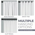 thumbnail image 3 of BNM Solid Blackout Back Tab Curtains, Set of 2, 52" x 84", Snow White, 3 of 11