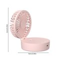 thumbnail image 3 of Portable Desk Fan, Handheld Spray Folding Fan, Color Changing Light, 1200mAh Rechargeable Battery, 3 Wind Speeds, 110° Adjustable, Makeup-Friendly, for Travel Home Office, 3 of 8