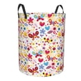 thumbnail image 2 of Xecao Cute Butterfly Flowers Print Laundry Hamper Basket,designed for Blanket Storage and Nursery Clothes in the Bedroom, 2 of 8