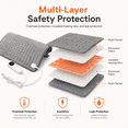 thumbnail image 3 of ICREOPRO Heating Pad for Back, Neck and Shoulders, 16 x 30 in Electric Heating Pad with 6 Heat Settings, 4 Timer Settings, Auto Shut-Off, Machine Washable, Moist & Dry Heat, Gray, 3 of 9