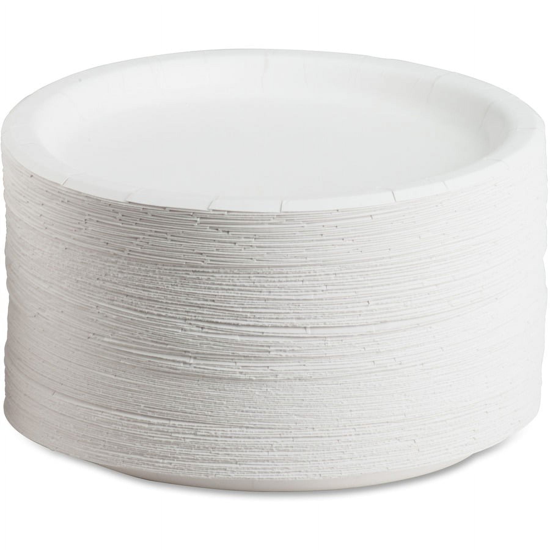 Ajm Packaging Coated Paper Plates - 125 / Pack - Disposable - White - Paper Body - 500 / Carton