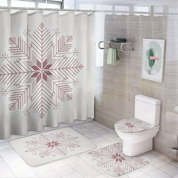 Shower Sets for Bathroom, Gold Vine Leaf Pattern Printed on Cute Shower Curtain Sets with Rugs, Suitable for Small Bathroom Gym Guest Bath, 72 x 72 inches