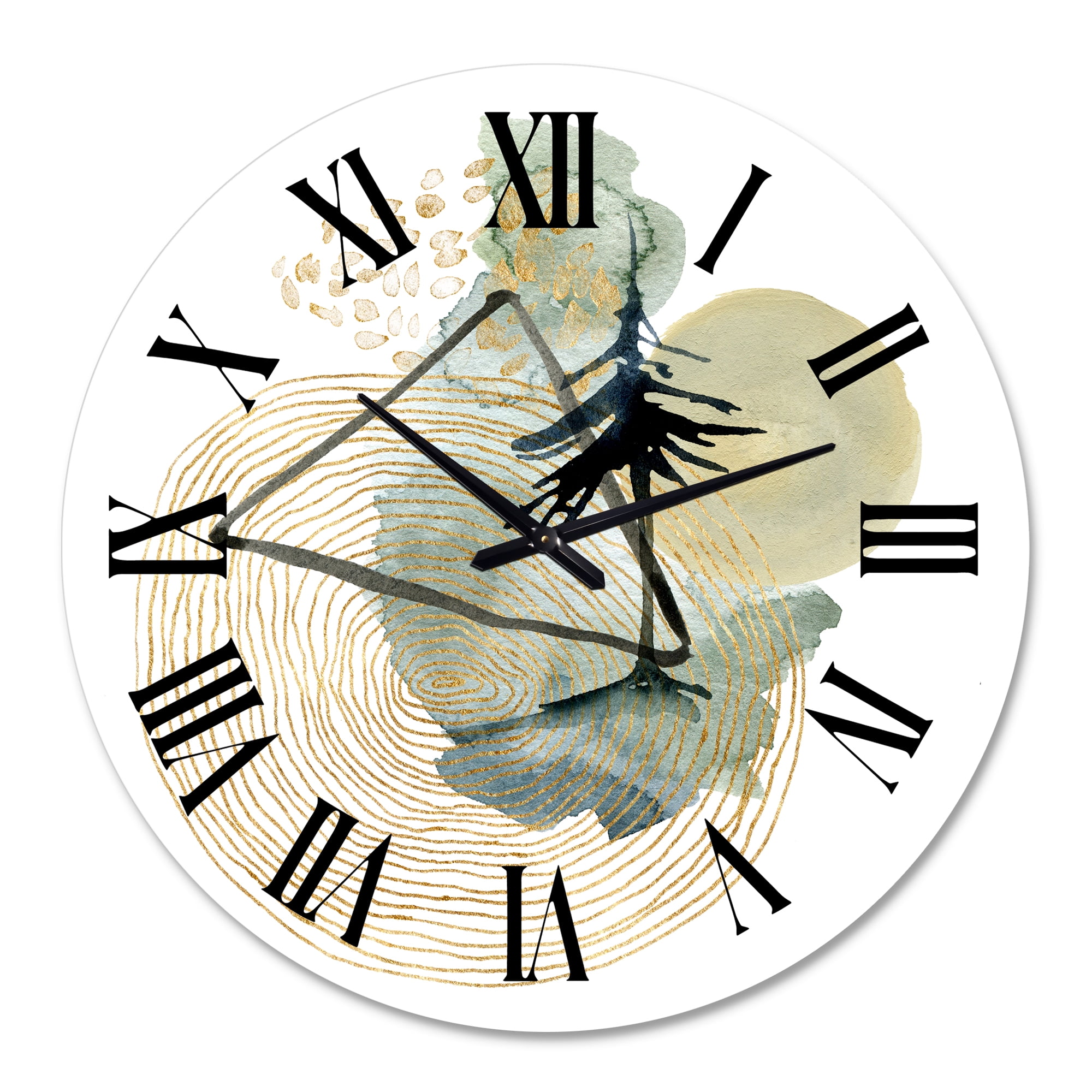 Designart 1 in Quartz Mid-Century Wall Clock