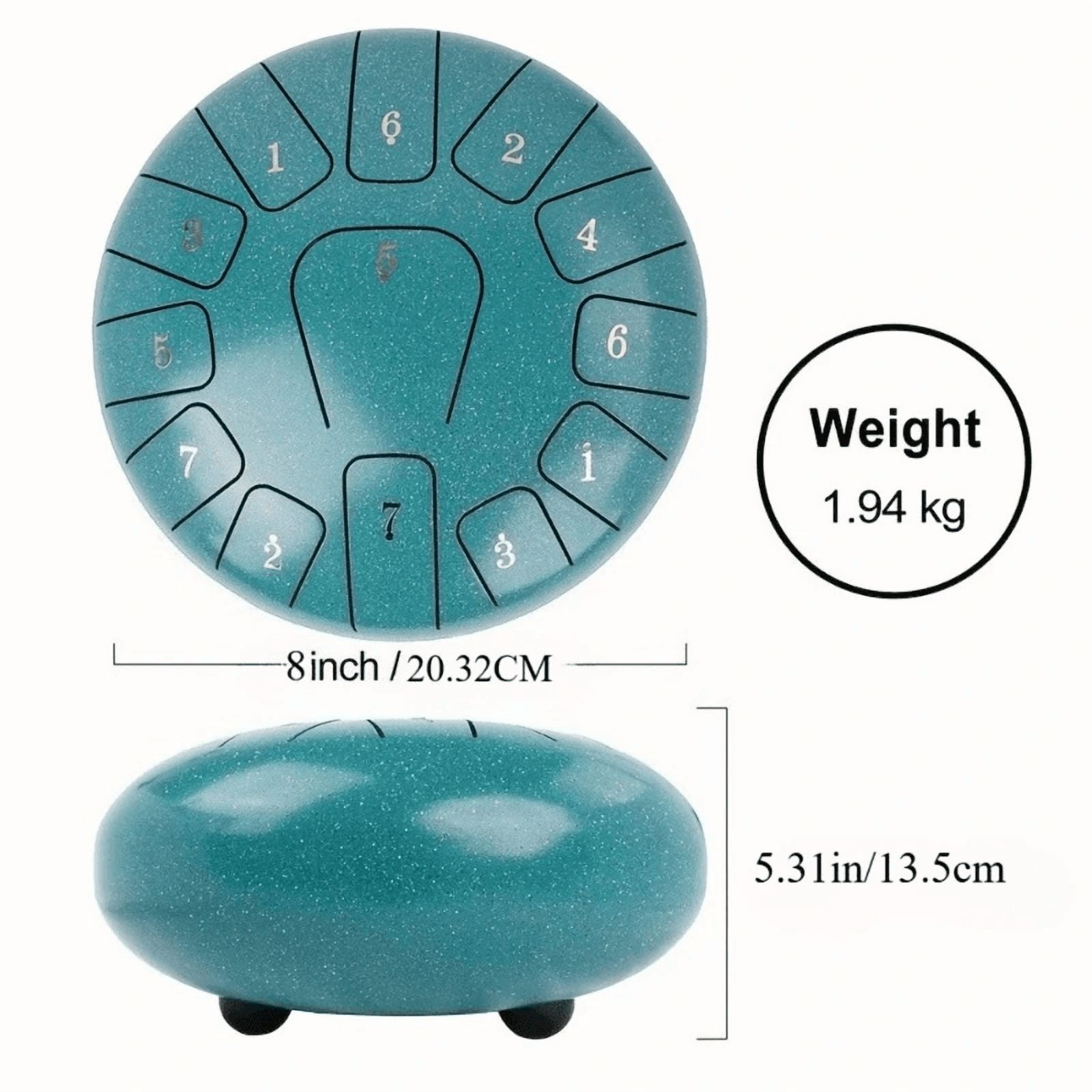 8 Inch 13 Note Steel Tongue Drum Hand Pan Rain Drum With Carry Bag Mallets Music Book Portable Musical Instrument For Camping Garden Parties