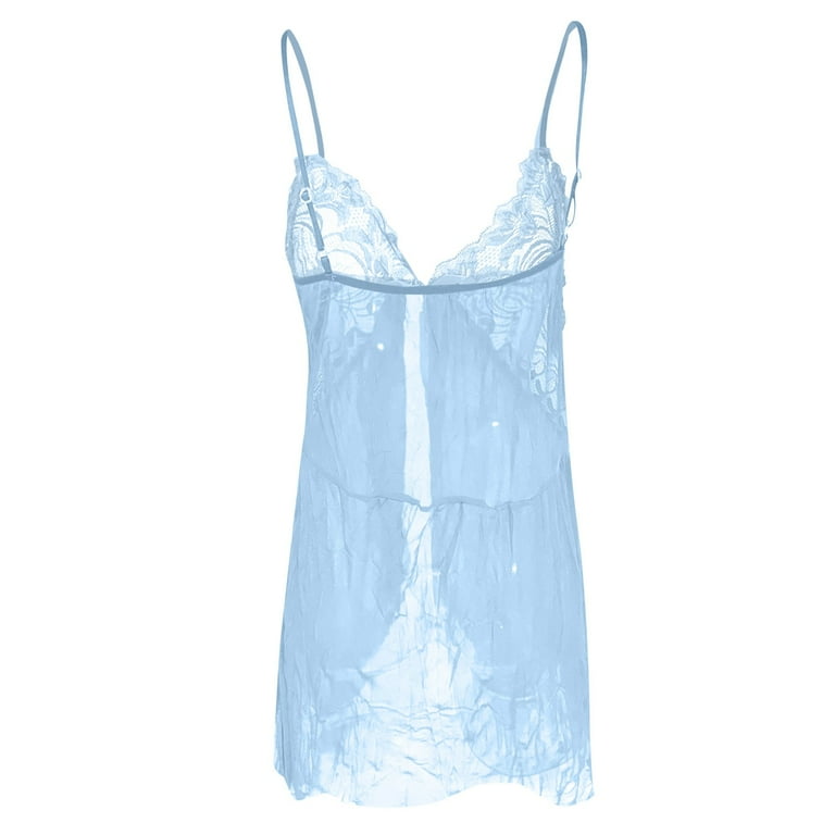 RPVATI Women Babydoll Sexy Lace Mesh See Through Nightgowns for