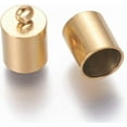 thumbnail image 2 of 10Pcs Stainless Steel Cord End Tips 11x7mm Gold Plated Jewelry Findings, 2 of 2