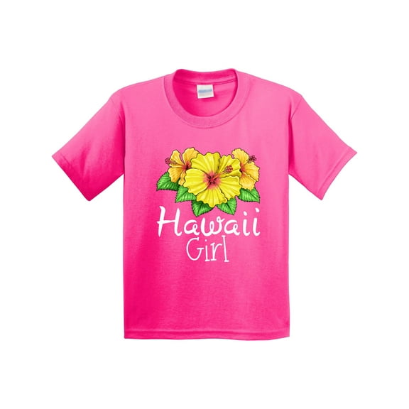 Inktastic Hawaii Girl Hibiscus Flowers Youth T-Shirt