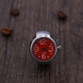 thumbnail image 2 of EeaseMX Reloj de anillo unisex, creativo, elástico, de acero inoxidable, de cuarzo, para hombre, mujer y pareja (rojo)., 2 of 7