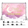 thumbnail image 2 of Twinkle Twinkle Little Star Backdrop Moon Clouds Stars Photography Background Birthday Baby Shower Party Decorations Banner Photo Studio Props, 2 of 4