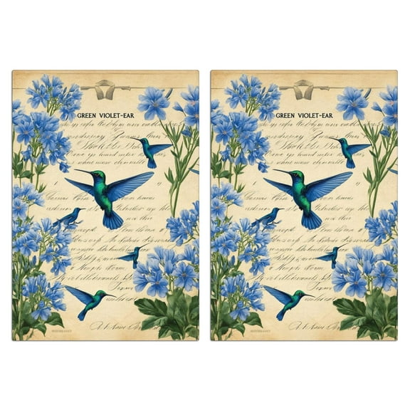 2 Pcs Funny Kitchen Towels,Pioneer Flower and Hummingbird Microfiber Dish Towels,Kitchen Tea Towels,Kitchen Towel Set (18" X 26")
