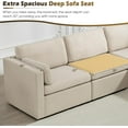 thumbnail image 3 of Modular Sectional Sofa, Modern Oversized 2 Seat Loveseat Sofa Couch, Comfty Fabric Love Seat with 2 Pillows and Deep Seat, 2 Seat Modular Sofa for Living Room Apartment Office (Beige, 2 Seats), 3 of 6