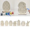 thumbnail image 2 of Style 4 Feliz conejito de Pascua, huevo, pollito, adornos de madera sin terminar, letrero de madera, manualidades, juguetes para niños, decoración de mesa, suministros para fiesta, 2 of 5