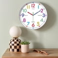 thumbnail image 2 of Unique Bargains Silent Wall Clock Non Ticking Battery-Powered White Pattern 2, 2 of 6