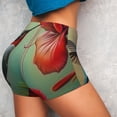 thumbnail image 4 of Balery Hummingbird Floral Paradise Pantalones cortos de entrenamiento estampados para mujer, sin costuras, ajustados, para gimnasio, yoga, correr, deportes, ejercicio activo, fitness.-Large, 4 of 8
