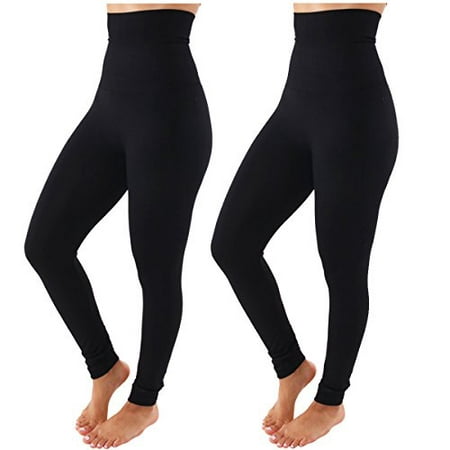 TD Collections Fleece Lined Leggings - High Waist Slimming Thick Tights - Many Colors