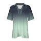 thumbnail image 4 of Tops Cortos para las Mujeres Blusas Impresas de Gradiente Camiseta de Manga Corta con Cuello de Vuelta, Tops de Blusa para las Mujeres Casual, 4 of 5