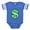 Royal Blue, variant on CafePress - Dollar Sign New_Bl - Cute Infant Baby Football Bodysuit