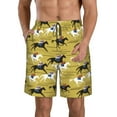 thumbnail image 1 of Balery Horsemen In Horseraces Traje de Baño Estilo Hawaiano para Hombre, Shorts de Secado Rápido con Bolsillos-Large, 1 of 6