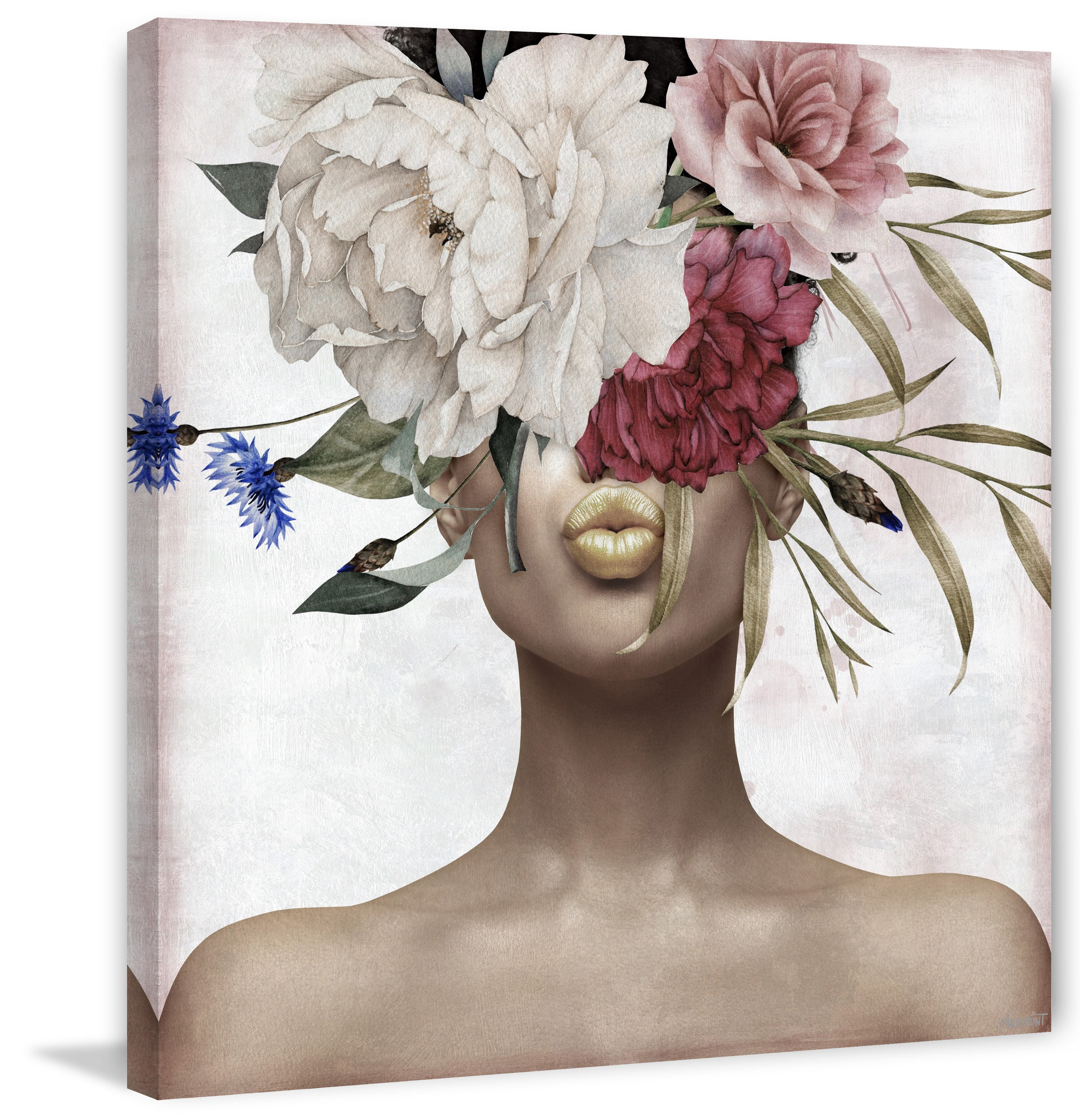 Those Lips 18 in x 18 in Painting Canvas Art Print, by Marmont Hill