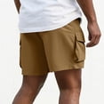 thumbnail image 4 of Garbnen Men Shorts Cargo Quick Dry Men's Bermuda Shorts Drawstring Lightweight Outdoor Workout Men’s Athletic Shorts with Pockets Brown M, 4 of 5