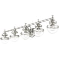 thumbnail image 7 of 42 inch 5 Light Brushed Nickel Bathroom Vanity light fixture with Hand Blown Clear Glass Shade, 7 of 7