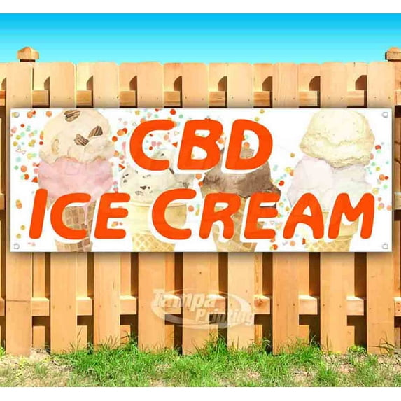 Cbd Ice Cream 13 oz Vinyl Banner With Metal Grommets