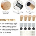thumbnail image 3 of Patas de madera para muebles con acabado en nogal oscuro, elegantes y bonitas patas cónicas para sofás, patas de madera maciza para sofás, mesas de centro, muebles de TV, guardarropas y muebles de, 3 of 5