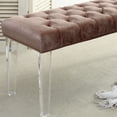 thumbnail image 3 of Furniture of America Harper Fabric Upholstered Bench with, Brown, 3 of 5