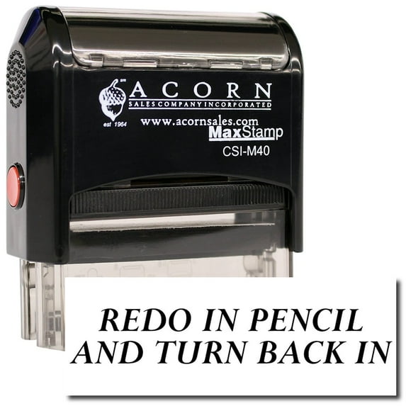 Large Self-Inking Redo In Pen And Turn Back In Stamp with Brown Ink